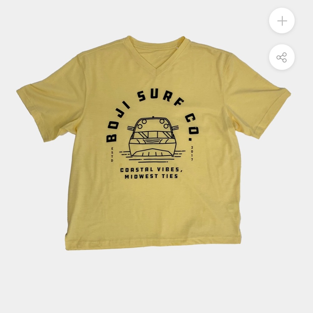 NWT Boji Surf Men’s Retro Distressed Coastal Vibes Midwest Ties V Neck Tee